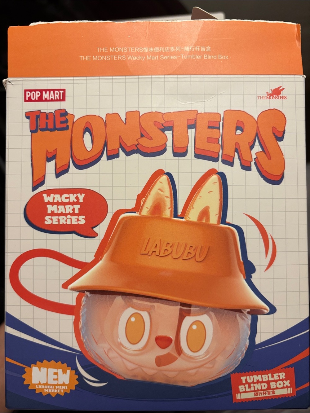 POP MART The Monsters Labubu Orange Tumbler Blind Box Wacky Mart Series